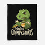 Grumpysaurus-None-Fleece-Blanket-koalastudio