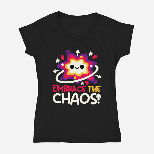 Embrace The Cute Chaos-Womens-V-Neck-Tee-NemiMakeit