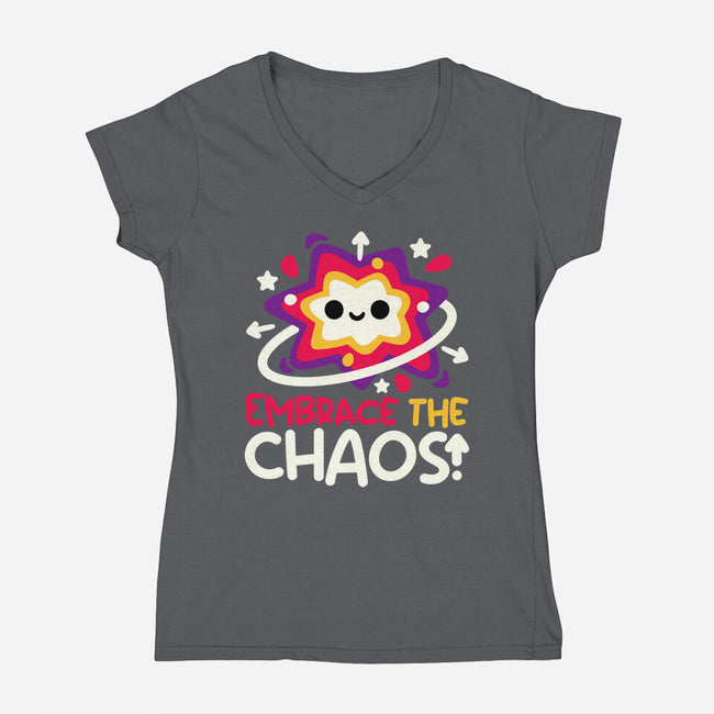 Embrace The Cute Chaos-Womens-V-Neck-Tee-NemiMakeit