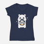 Polar Hug-Womens-V-Neck-Tee-Vallina84