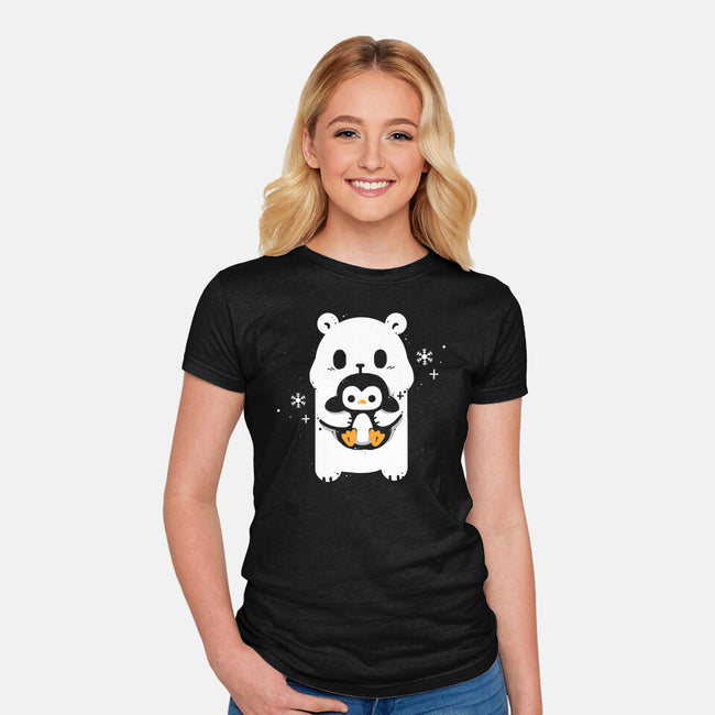 Polar Hug-Womens-Fitted-Tee-Vallina84