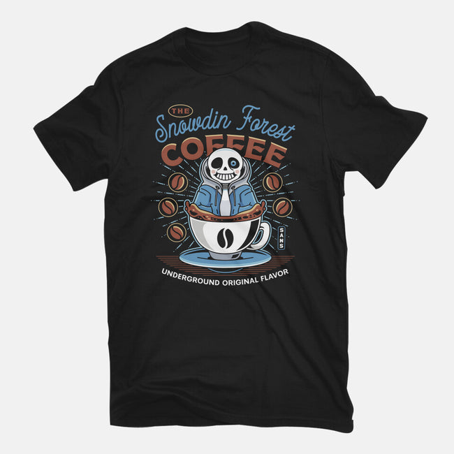 Snowdin Forest Coffee Emblem-Mens-Basic-Tee-LAGELANTEE