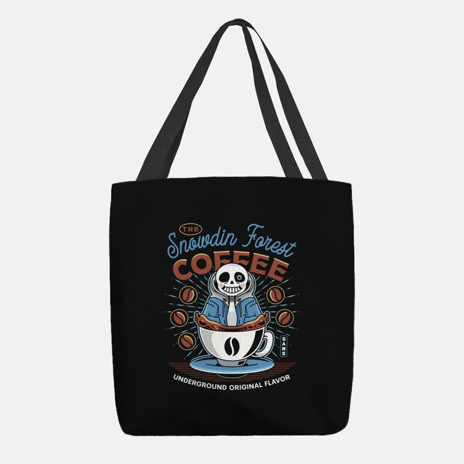 Snowdin Forest Coffee Emblem-None-Basic Tote-Bag-LAGELANTEE