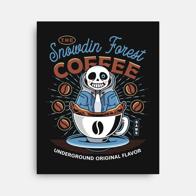 Snowdin Forest Coffee Emblem-None-Stretched-Canvas-LAGELANTEE