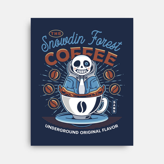 Snowdin Forest Coffee Emblem-None-Stretched-Canvas-LAGELANTEE