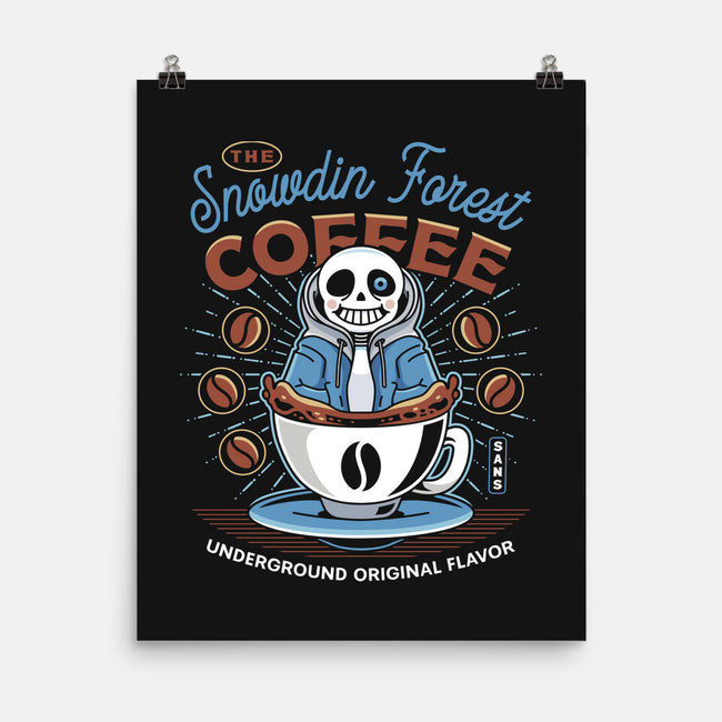 Snowdin Forest Coffee Emblem-None-Matte-Poster-LAGELANTEE