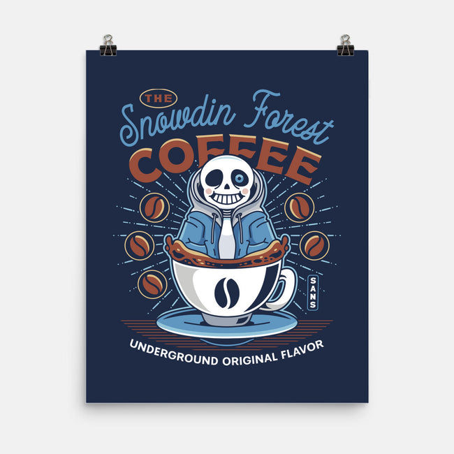 Snowdin Forest Coffee Emblem-None-Matte-Poster-LAGELANTEE