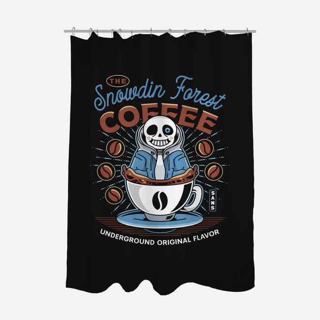 Snowdin Forest Coffee Emblem-None-Polyester-Shower Curtain-LAGELANTEE