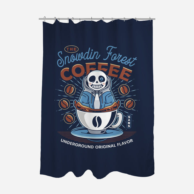 Snowdin Forest Coffee Emblem-None-Polyester-Shower Curtain-LAGELANTEE