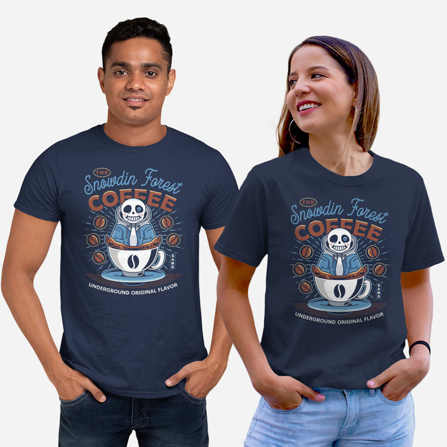 Snowdin Forest Coffee Emblem-Unisex-Basic-Tee-LAGELANTEE