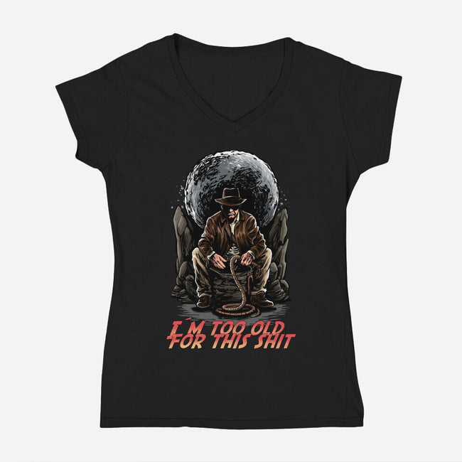 Indy Is Too Old-Womens-V-Neck-Tee-zascanauta