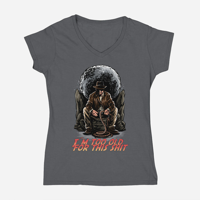 Indy Is Too Old-Womens-V-Neck-Tee-zascanauta