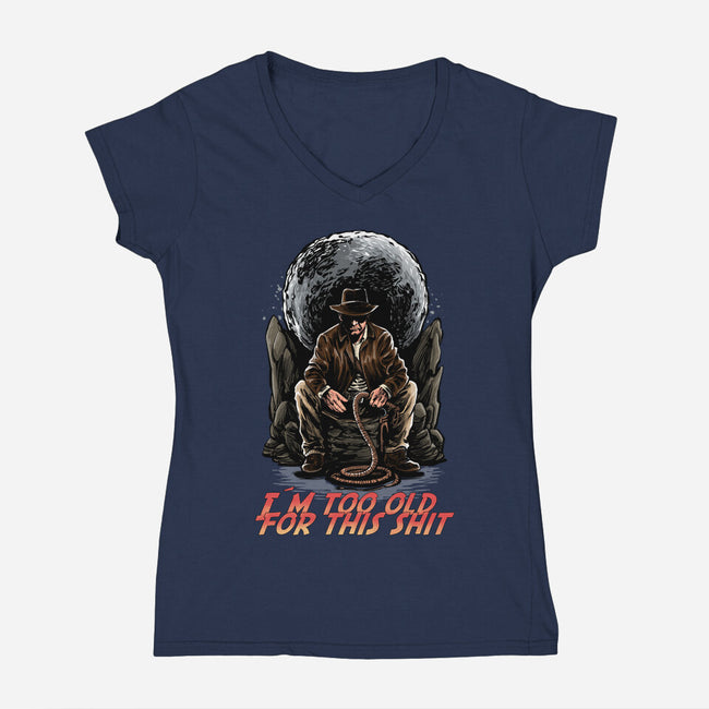 Indy Is Too Old-Womens-V-Neck-Tee-zascanauta