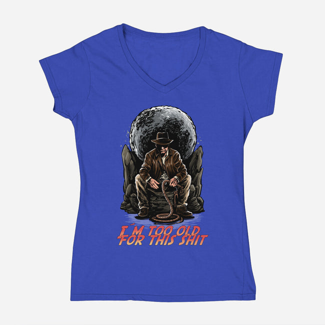 Indy Is Too Old-Womens-V-Neck-Tee-zascanauta