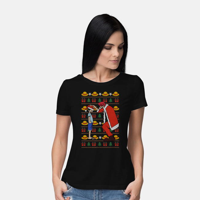 Christmas Hat-Womens-Basic-Tee-fanfabio
