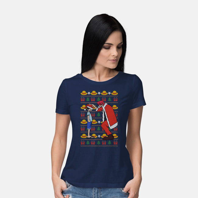 Christmas Hat-Womens-Basic-Tee-fanfabio