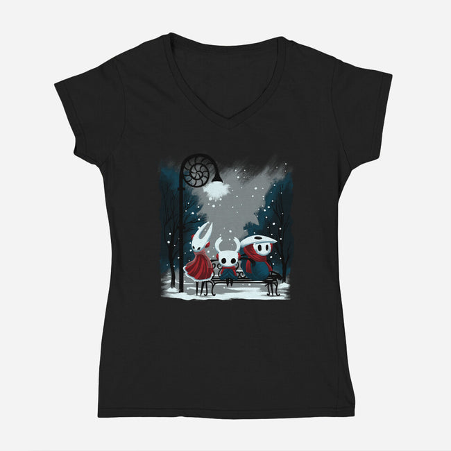 Hollownest Holiday-Womens-V-Neck-Tee-rmatix