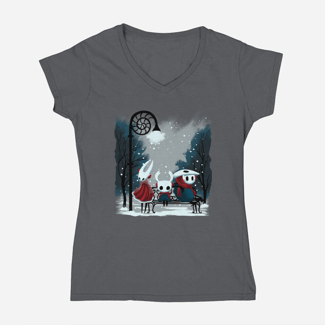 Hollownest Holiday-Womens-V-Neck-Tee-rmatix