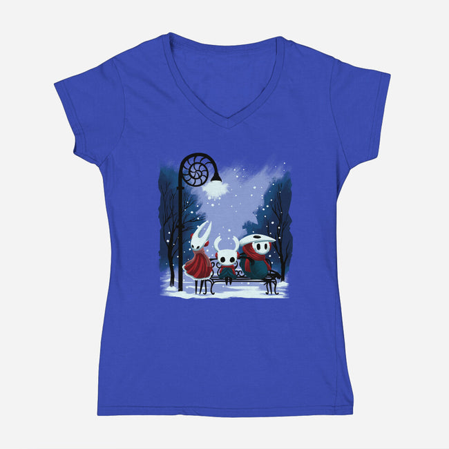 Hollownest Holiday-Womens-V-Neck-Tee-rmatix