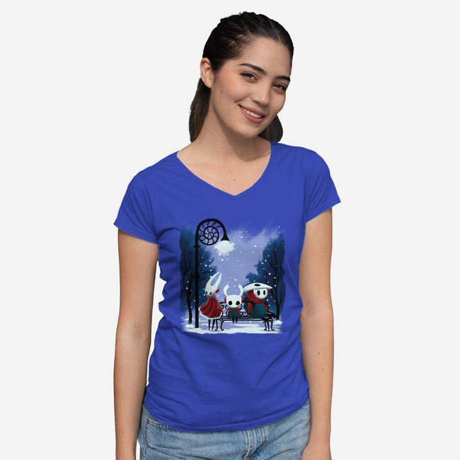 Hollownest Holiday-Womens-V-Neck-Tee-rmatix