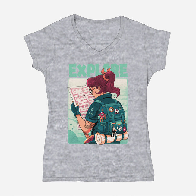 Explore-Womens-V-Neck-Tee-Bruno Mota