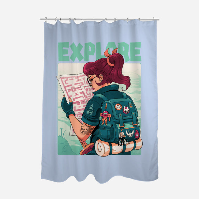Explore-None-Polyester-Shower Curtain-Bruno Mota
