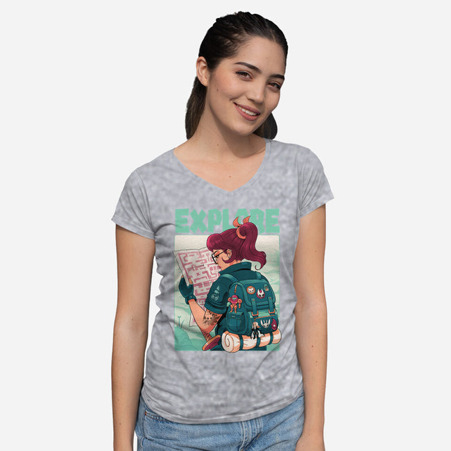 Explore-Womens-V-Neck-Tee-Bruno Mota