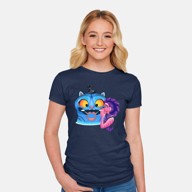 Are You A Good Demon Hunter-Womens-Fitted-Tee-DrawnByBryan