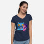 Are You A Good Demon Hunter-Womens-V-Neck-Tee-DrawnByBryan