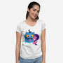 Are You A Good Demon Hunter-Womens-V-Neck-Tee-DrawnByBryan