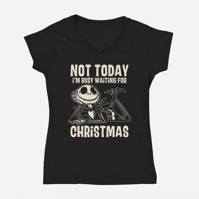 Busy Waiting For Christmas-Womens-V-Neck-Tee-turborat14