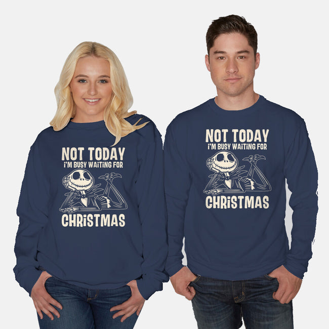 Busy Waiting For Christmas-Unisex-Crew Neck-Sweatshirt-turborat14