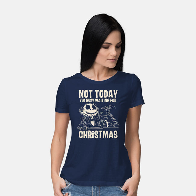 Busy Waiting For Christmas-Womens-Basic-Tee-turborat14