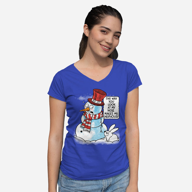 Snow Feeling-Womens-V-Neck-Tee-imisko