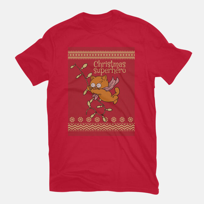 Christmas Superhero-Womens-Fitted-Tee-imisko