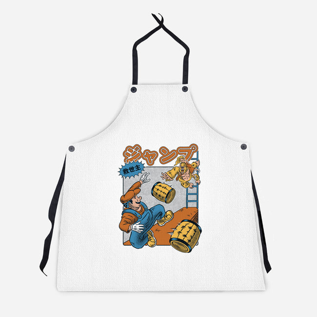 Jumping Savior-Unisex-Kitchen-Apron-Henrique Torres