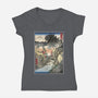 King Of Kaiju In Inume Pass-Womens-V-Neck-Tee-DrMonekers