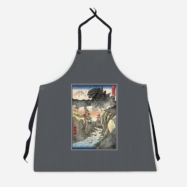King Of Kaiju In Inume Pass-Unisex-Kitchen-Apron-DrMonekers