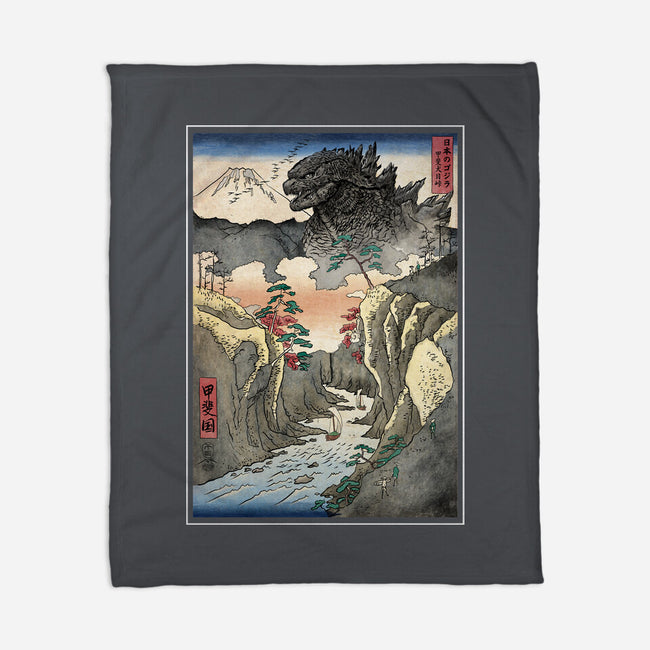 King Of Kaiju In Inume Pass-None-Fleece-Blanket-DrMonekers