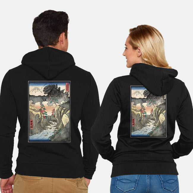 King Of Kaiju In Inume Pass-Unisex-Zip-Up-Sweatshirt-DrMonekers