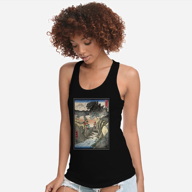 King Of Kaiju In Inume Pass-Womens-Racerback-Tank-DrMonekers