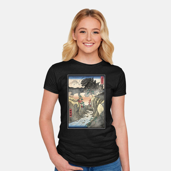 King Of Kaiju In Inume Pass-Womens-Fitted-Tee-DrMonekers