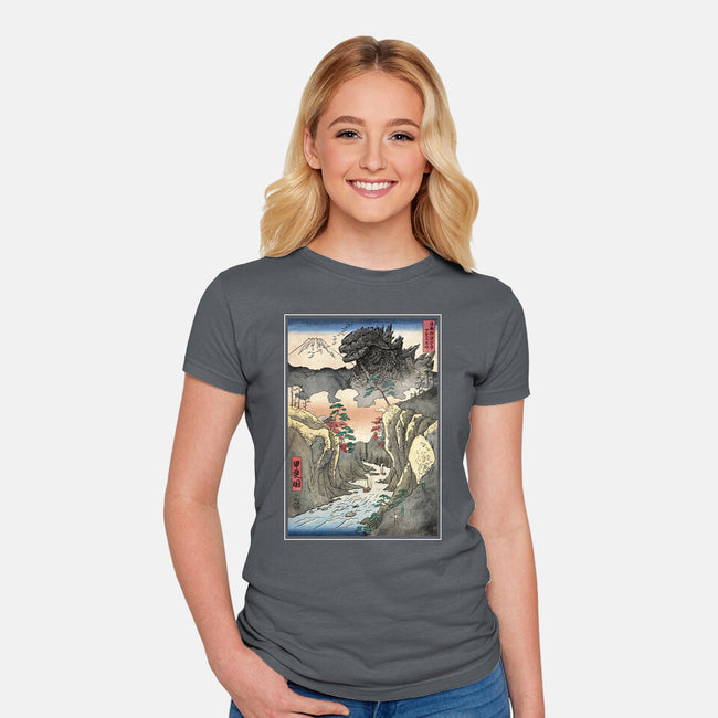 King Of Kaiju In Inume Pass-Womens-Fitted-Tee-DrMonekers