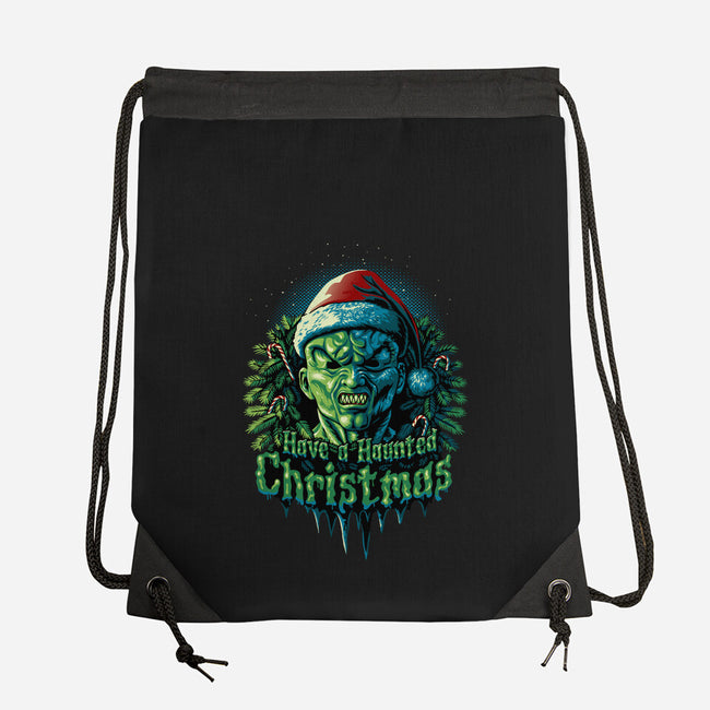 Haunted Christmas-None-Drawstring-Bag-daobiwan
