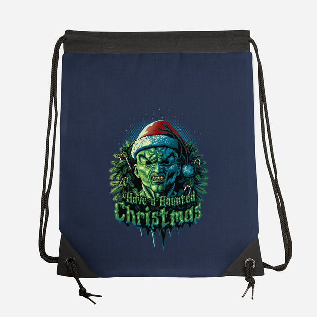 Haunted Christmas-None-Drawstring-Bag-daobiwan