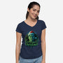Haunted Christmas-Womens-V-Neck-Tee-daobiwan