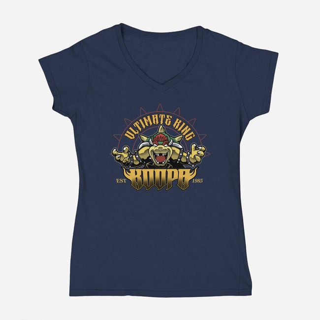 Ultimate King Koopa-Womens-V-Neck-Tee-Astrobot Invention
