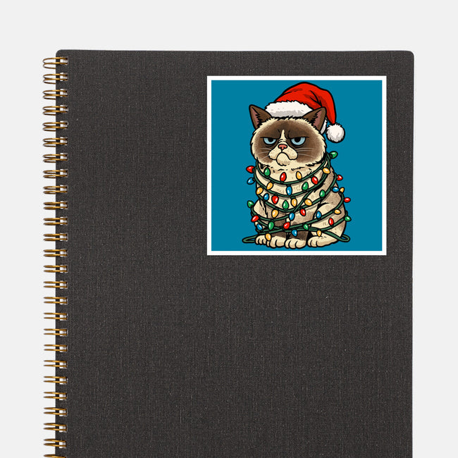 Jolly Christmas Cat-None-Glossy-Sticker-GoshWow