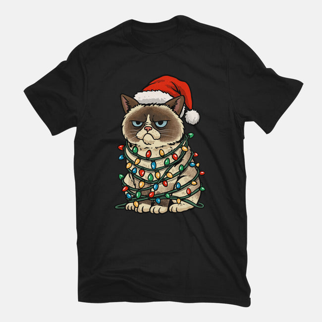Jolly Christmas Cat-Womens-Fitted-Tee-GoshWow