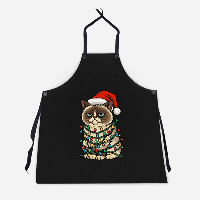 Jolly Christmas Cat-Unisex-Kitchen-Apron-GoshWow